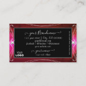シックなピンクの赤い黒のスパークル華美ジュエリー追加ロゴ 名刺 (裏面)