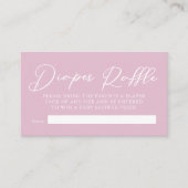 シックなピンクの赤ちゃんシャワーおむつラッフル エンクロージャーカード (正面)