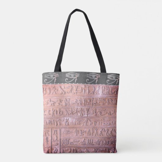 シックなピンクの赤面象形文字の目のラ トートバッグ (裏面)