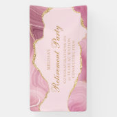 シックなピンクの金ゴールドアゲートカスタムトの退職パーティー 横断幕 (縦)