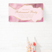 シックなピンクの金ゴールドアゲートカスタムトの退職パーティー 横断幕 (インサイチュ)