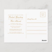 シックなピンクの金ゴールドアゲートバルミツワー写真パーティー ポストカード (裏面)