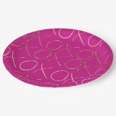 シックなピンクの金ゴールドグラムキソ ペーパープレート (アングル)