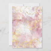 シックなピンクの金ゴールドグリッタードリップモノグラムクリスマス 招待状 (裏面)