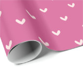 シックなピンクの金ゴールドハート ラッピングペーパー (ロールコーナー)