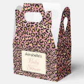 シックなピンクの金ゴールドヒョウ柄ベビーシャワー フェイバーボックス (オープン)