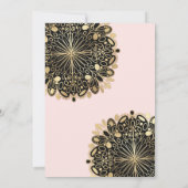 シックなピンクの金ゴールドマスカレードマスクエスパニールキンセアニラ 招待状 (裏面)