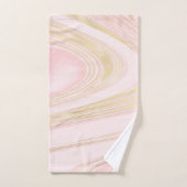 シックなピンクの金ゴールド大理石旋回パターン バスタオルセット (ハンドタオル)