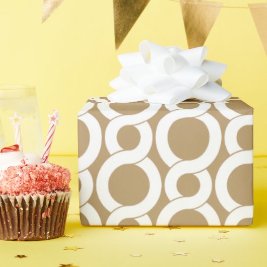 シックなピンクの金ゴールド抽象芸術幾何学模様モノグラム ラッピングペーパー (誕生日パーティー)