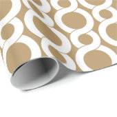 シックなピンクの金ゴールド抽象芸術幾何学模様モノグラム ラッピングペーパー (ロールコーナー)