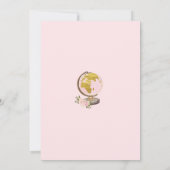 シックなピンクの金ゴールド花旅行冒険のベビーシャワー サンキューカード (裏面)