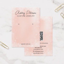 シックなピンクの雪フェスティバルQRコードイヤリングディスプレイ