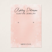 シックなピンクの雪フェスティバルQRコードイヤリングディスプレイ (正面)