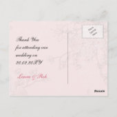 シックなピンクの鳥のケージ、愛鳥ありがとう ポストカード (裏面)