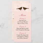 シックなピンクの鳥のケージ、愛鳥メニューカード メニュー (正面/裏面)