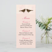 シックなピンクの鳥のケージ、愛鳥メニューカード メニュー (スタンド正面)