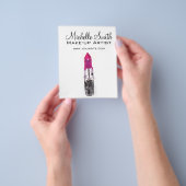 シックなピンクの黒い銀色の水色のリップメイクアップ チラシ (手)