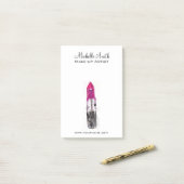 シックなピンクの黒い銀色の水色のリップメイクアップ ポストイット (デスク上)