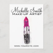 シックなピンクの黒い銀色の水色のリップメイクアップ ポストカード (正面)