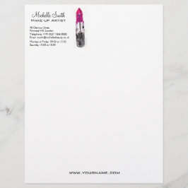 シックなピンクの黒い銀色の水色のリップメイクアップ レターヘッド