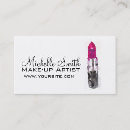 シックなピンクの黒い銀色の水色のリップメイクアップ 名刺