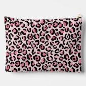 シックなピンクの黒ヒョウ柄 アクセサリーポーチ (裏面)