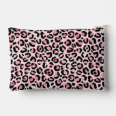 シックなピンクの黒ヒョウ柄 アクセサリーポーチ (裏面)