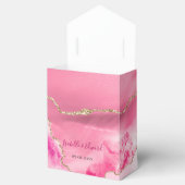 シックなピンクアガテストーン金ゴールドグリッター結婚ズ フェイバーボックス (オープン)