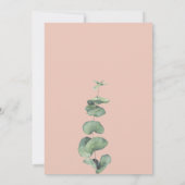 シックなピンクアクアレルブラシフローラ誕生日パーティー 招待状 (裏面)