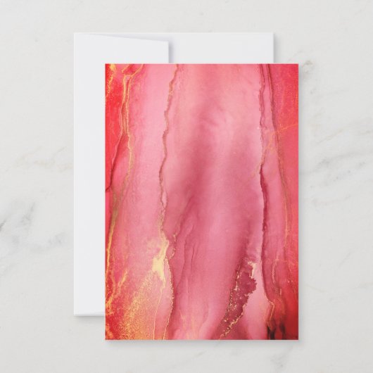 シックなピンクアートRSVP結婚のレスポンスカード 出欠カード (裏面)