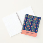 シックなピンクインジゴフローラ花ヴィンテージ装飾品 ノートブック (内部)