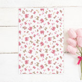 シックなピンクウェスタン女性のカーボーイブーツ，帽子&ボウ ラッピングペーパーシート