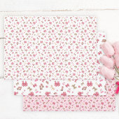 シックなピンクウェスタン女性のカーボーイブーツ，帽子&ボウ ラッピングペーパーシート