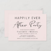 シックなピンクウェディングレセプション後パーティー 招待状 (正面/裏面)