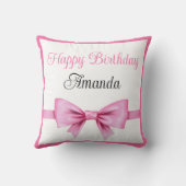 シックなピンクウォーターカラーボウスウィート16誕生日 クッション (裏面)