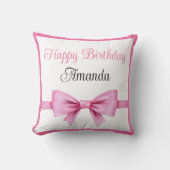 シックなピンクウォーターカラーボウスウィート16誕生日 クッション (正面)