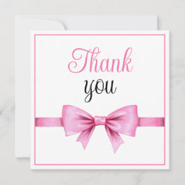 シックなピンクウォーターカラーボウスウィート16誕生日 サンキューカード