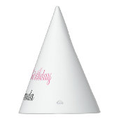 シックなピンクウォーターカラーボウスウィート16誕生日 パーティーハット (右)