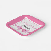 シックなピンクウォーターカラーボウスウィート16誕生日 ペーパープレート (傾斜あり)