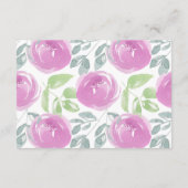 シックなピンクウォーターカラー結婚フローラ詳細 エンクロージャーカード (裏面)