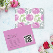 シックなピンクウォーターカラー結婚フローラ詳細 エンクロージャーカード