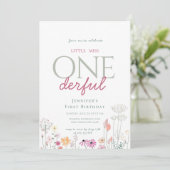 シックなピンクエンチャントリトルオネダーフル誕生日 招待状 (スタンド正面)
