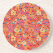 シックなピンクオレンジイエローポピーズサンドストーンコースター コースター (正面)