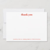 シックなピンクオレンジ色チェッカーボパーソナライズされたード サンキューカード (正面)