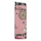 シックなピンククイーンビー&金ゴールドクラウンフローラモノグラム タンブラー (回転右)