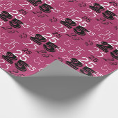 シックなピンククールフォント数パーソナライズされた ラッピングペーパー (角)