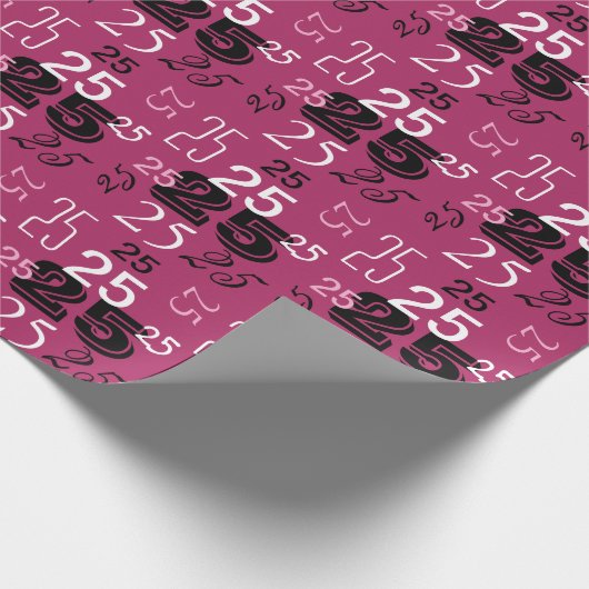 シックなピンククールフォント数パーソナライズされた ラッピングペーパー (角)