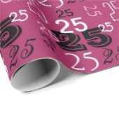 シックなピンククールフォント数パーソナライズされた ラッピングペーパー (ロールコーナー)