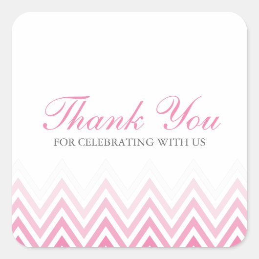 シックなピンクグラデーションの山 スクエアシール (正面)