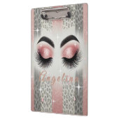 シックなピンクグリッターまつげ クリップボード (左)